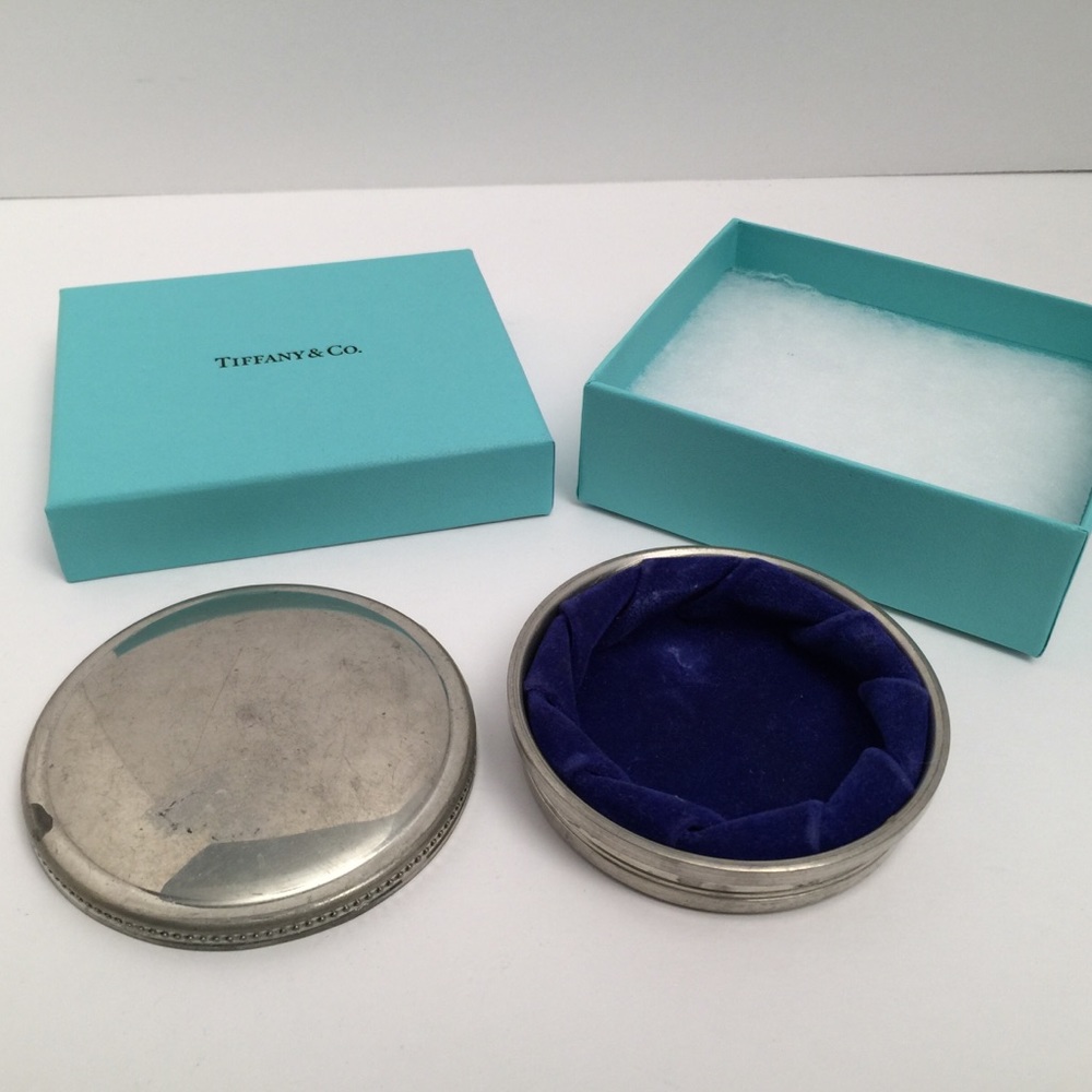 Tiffany & Co. pewter trinket Jewelry Case Box t14